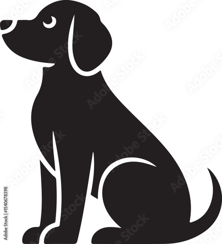 dog sitting icon symbol vector illustration isolated on white background