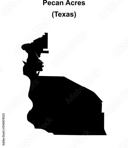 Pecan Acres (Texas) blank outline map