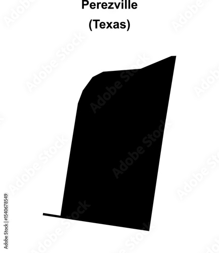 Perezville (Texas) blank outline map