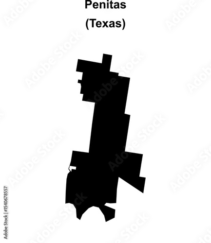 Penitas (Texas) blank outline map