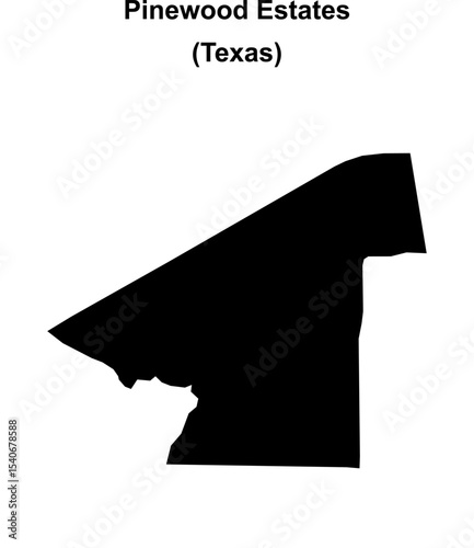 Pinewood Estates (Texas) blank outline map