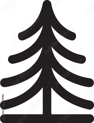 Forest line vector illustration
