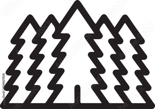 Forest line vector illustration