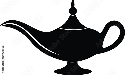 old oil lamp, magic lamp icon silhouette ,magic lamp vector silhouette