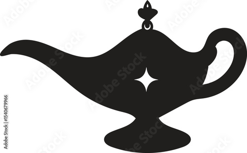magic lamp, Arabic dream magic lamp icon silhouette, magic lamp vector