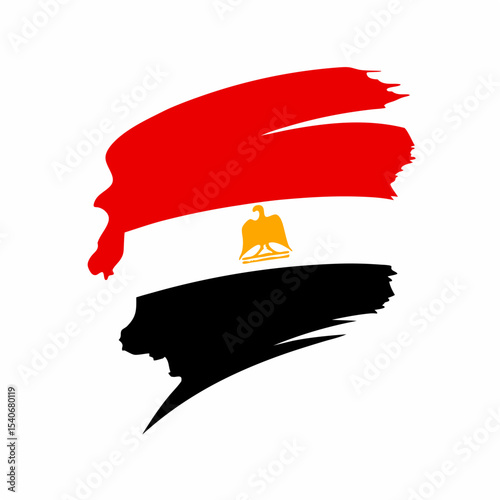 Abstract egyptian flag design grunge style