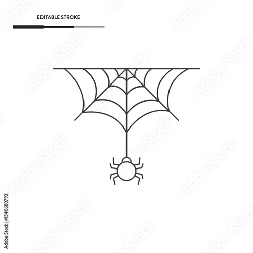 Spider Web And Spider Icon Vector Design.