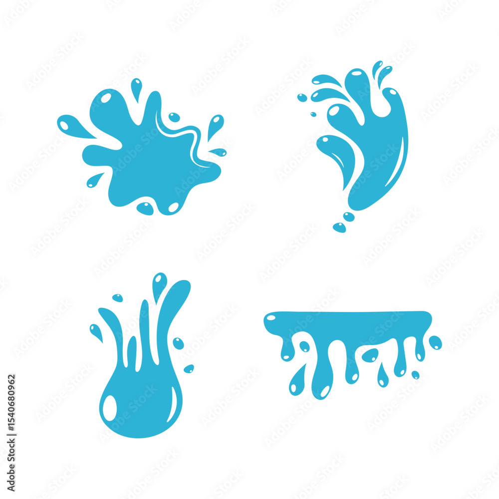 Splash Water Drop Icon Set Vector Design. Splash Water Drop Icon Set Vector Design.