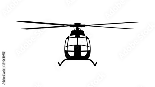 Helicopter Silhouette: Sleek helicopter silhouette soars against a stark background, encapsulating the essence of aviation and freedom, rendered in minimalist elegance.