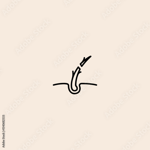 Broken Hair icon flat vector design. 