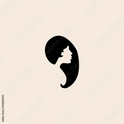 Women Hair icon flat vector design. 