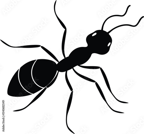 vector black silhouette of a Ant
