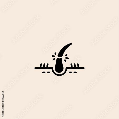 Broken Hair icon flat vector design. 