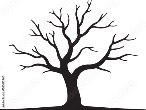 Lonely tree vector illustration