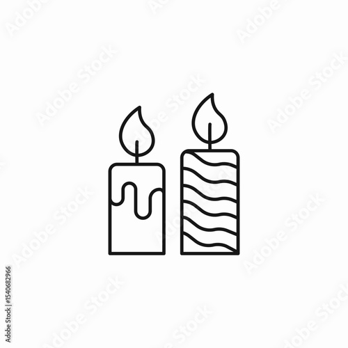 burning wax candles icon sign vector
