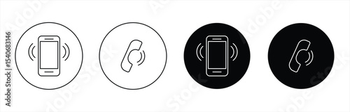 smart phone symbol icon. Simple ringing phone icon sign. Ring icon. vector illustration