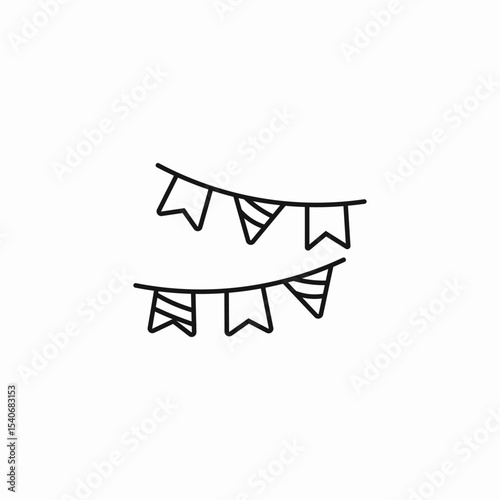 decorative bunting flags icon sign vector