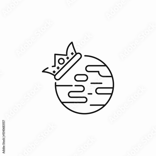 crowned royal planet icon sign vector