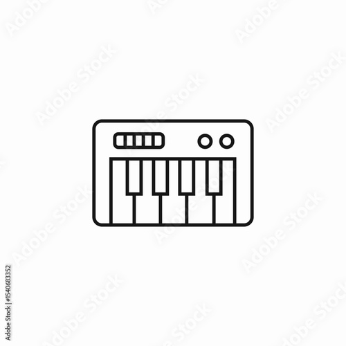 electronic keyboard synthesizer icon sign vector