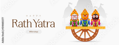 Illustration of the Rath Yatra festival celebrating Lord Jagannath’s chariot procession. Ideal for spiritual artwork, Indian religious posters, festival banners, and social media graphics