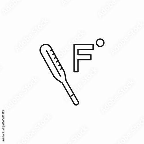 fahrenheit temperature thermometer icon sign vector