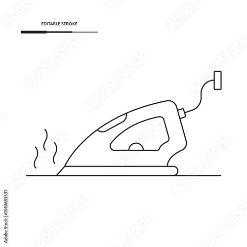 Steam Iron Icon Vector Design.