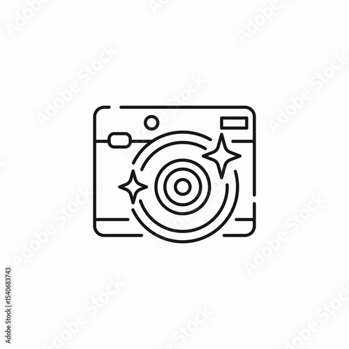 glittering photo camera icon sign vector