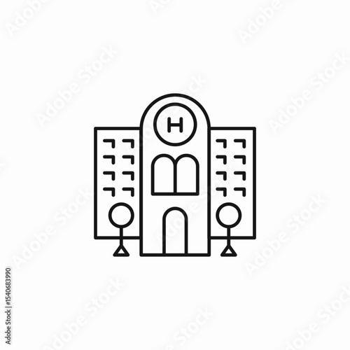 hospital building icon sign vector