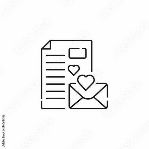 love letter envelope icon sign vector
