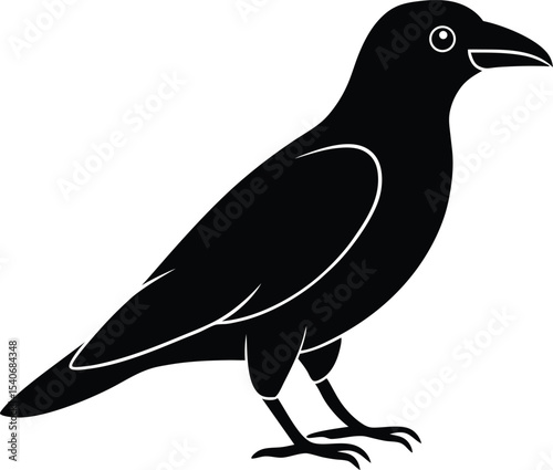 vector illustration of a crow