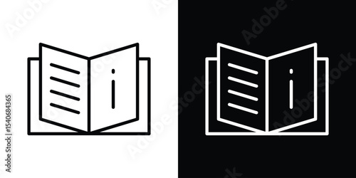 guide book icon design. simple stroke line vector icon set