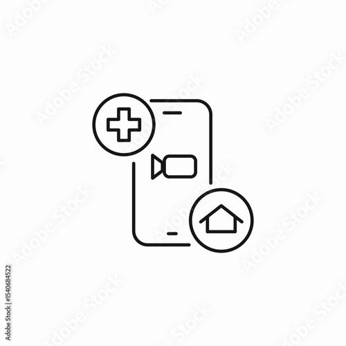 mobile video home monitoring icon sign vector