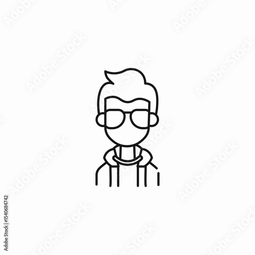 person wearing glasses icon sign vector