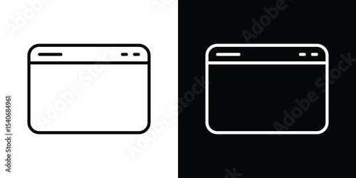 Window icon design. simple stroke line vector icon set