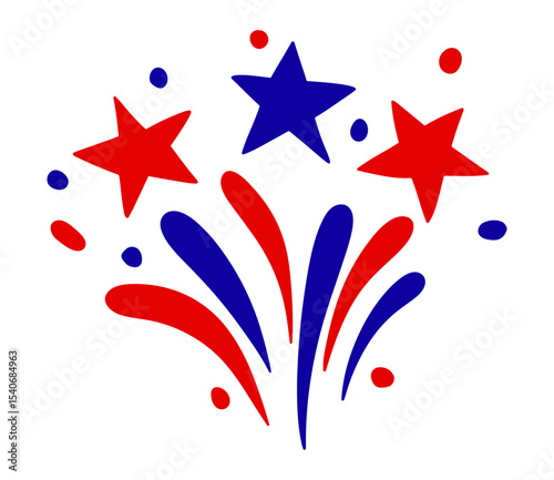 Vector fireworks for American Independence Day.