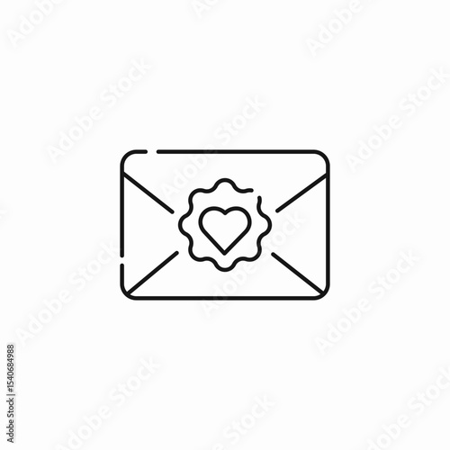 sealed heart envelope icon sign vector