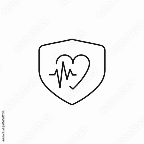 shield heart health icon sign vector