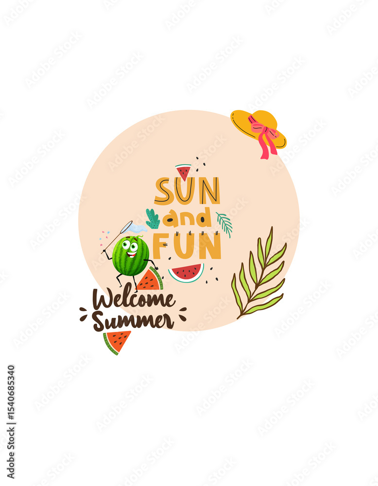 Naklejka premium summer welcome t-shirt