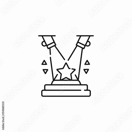 spotlighted star award icon sign vector