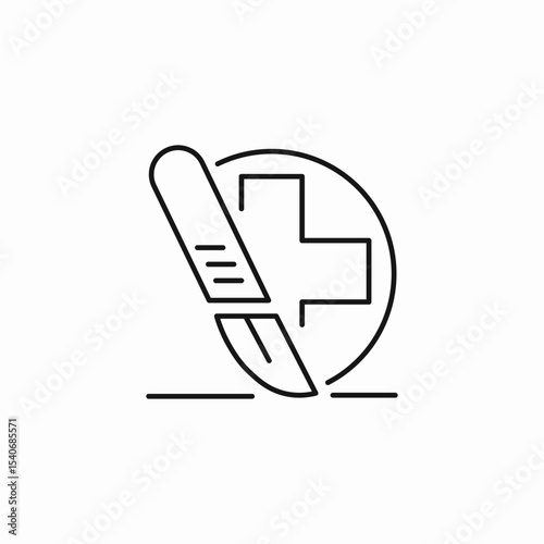 surgical scalpel cross icon sign vector
