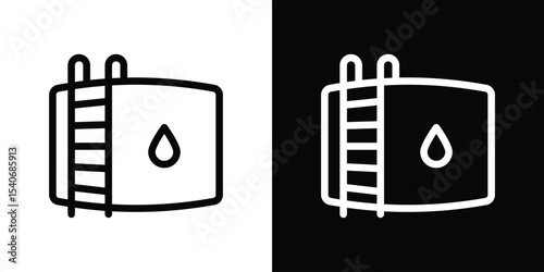 Water tank icon design. simple stroke line vector icon set