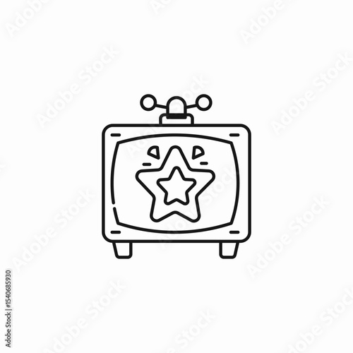vintage star television icon sign vector