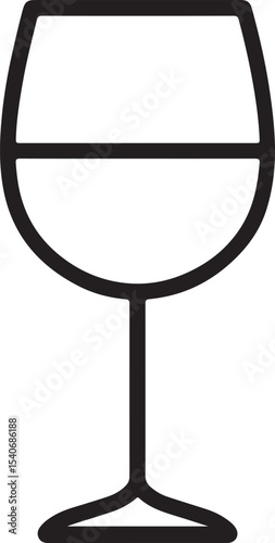 Elegant Wine Glass Illustration A Simple Line Drawing