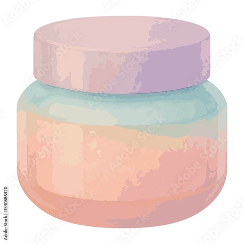 Cosmetic bottle in watercolor style. Isolated vector illustration on white background.