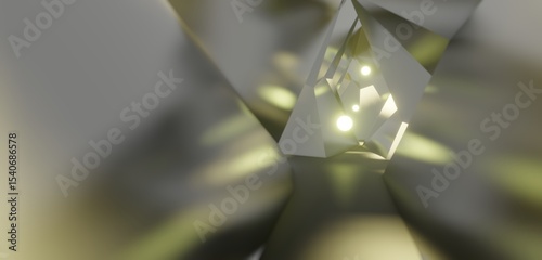 Futuristic architecture background empty geometric interior with glowing lamps in dark tunnel 3d render