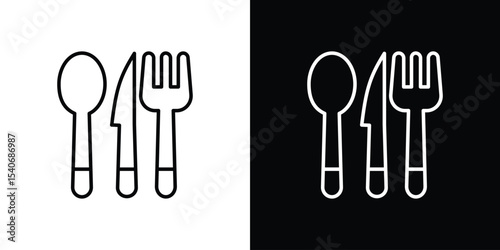 Utensils icon design. simple stroke line vector icon set