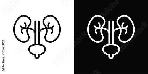 Urology icon design. simple stroke line vector icon set