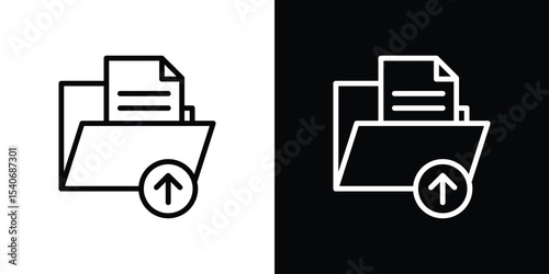 Upload file icon design. simple stroke line vector icon set