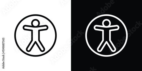 Universal access icon design. simple stroke line vector icon set