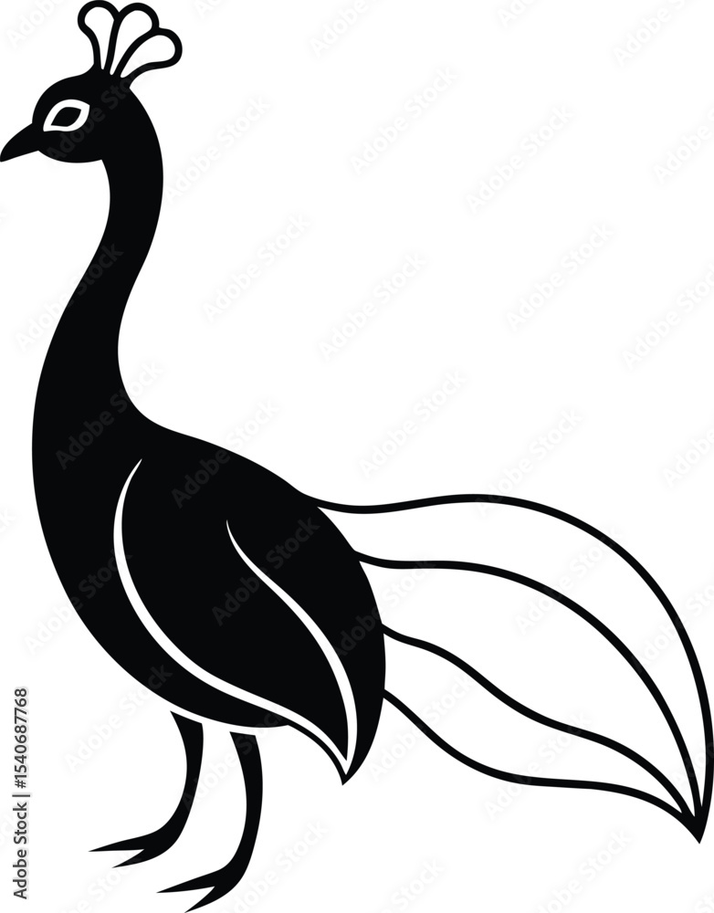 Obraz premium vector illustration of a peacock